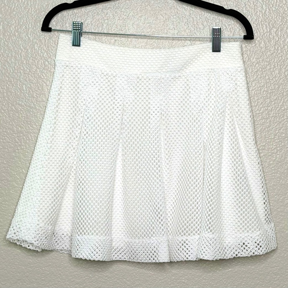 Banana Republic Mini Skirt White Knit Lace Pleated Tenniscore Coastal Preppy 4 - Picture 10 of 16